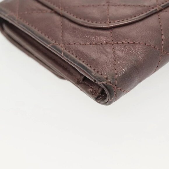 CHANEL 2.55 Matelasse Long Wallet Leather Pink Silver CC Auth 137893 - Picture 10 of 15